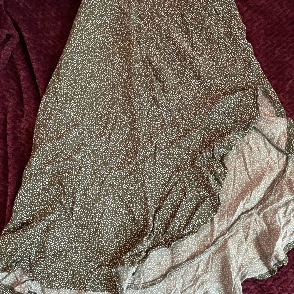 Shasa Asymmetrical green and White Skirt